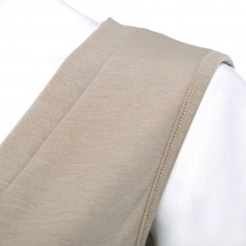 WOMEN'S PLUNGING NECK POCKET DESIGN TANK TOP (KHAKI, SIZE S/M/L/XL)