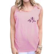 WOMEN'S SLEEVELESS BEE BOWKNOT LETTER PRINT TOP (LIGHT PINK, SIZE S/M/L/XL)