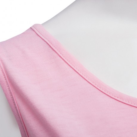 WOMEN'S SLEEVELESS BEE BOWKNOT LETTER PRINT TOP (LIGHT PINK, SIZE S/M/L/XL)