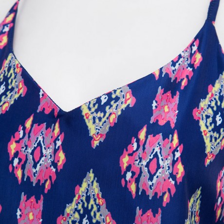SEXY V-NECK HOLLOW OUT LOOSE VEST (BLUE, SIZE S/M/L/XL)