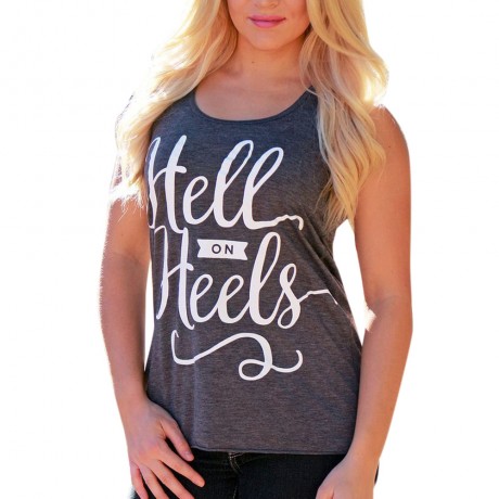 CASUAL SLEEVELESS PATCHWORK LETTER PRINT PLEATED VEST (GRAY, SIZE S/M/L/XL)