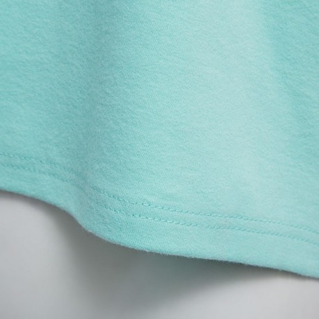 SWEET ROUND COLLAR SHORT SLEEVE CANDY COLOR BLOCK FRONT POCKET LOOSE-FITTING T-SHIRT (LIGH