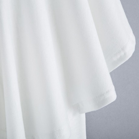PLUNGING NECK CRISS-CROSS PURE COLOR FLARE SLEEVE T-SHIRT (WHITE, SIZE S/M/L/XL)