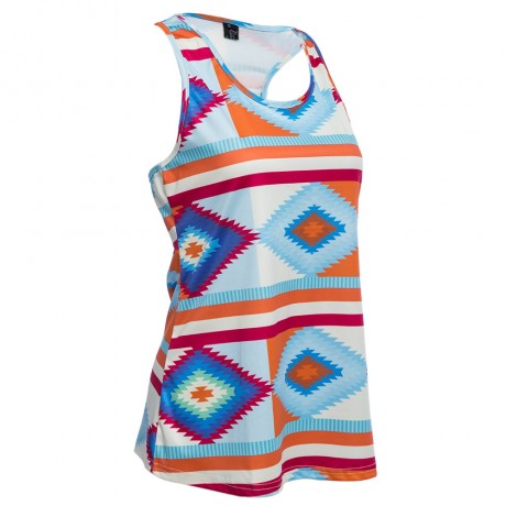 WOMEN'S SLEEVELESS PRINT COLOR BLOCK LOOSE VEST (COLORMIX, SIZE S/M/L/XL)