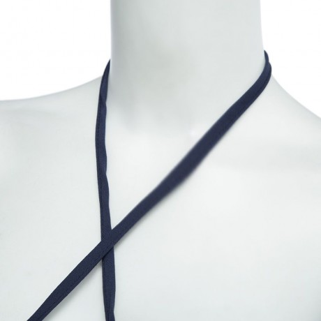 STRAP CUT OUT LACE SPLICED LOOSE-FITTING CHIFFON BLOUSE (PURPLISH BLUE, SIZE S/M/L)