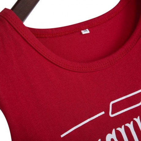 CASUAL SLEEVELESS LETTER PRINT TANK TOP