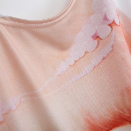 CASUAL ROUND COLLAR SLEEVELESS PRINT LOOSE TANK TOP (ORANGE, SIZE S/M/L)