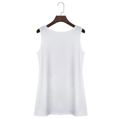 CASUAL ROUND COLLAR SLEEVELESS PRINT LOOSE TANK TOP (ORANGE, SIZE S/M/L)