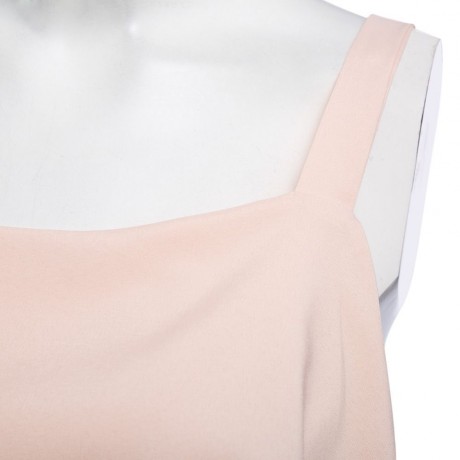 WOMEN'S CASUAL SPAGHETTI STRAP RUFFLE TANK TOP (PINK, SIZE S/M/L)