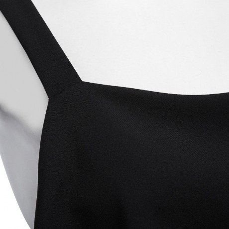 WOMEN'S CASUAL SPAGHETTI STRAP RUFFLE TANK TOP (BLACK, SIZE S/M/L)
