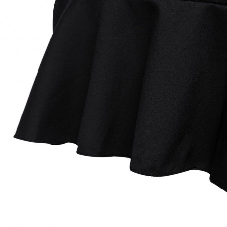 WOMEN'S CASUAL SPAGHETTI STRAP RUFFLE TANK TOP (BLACK, SIZE S/M/L)