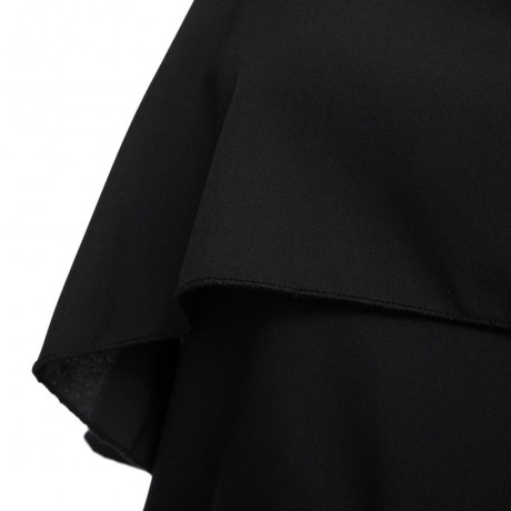 WOMEN'S CASUAL SPAGHETTI STRAP RUFFLE TANK TOP (BLACK, SIZE S/M/L)