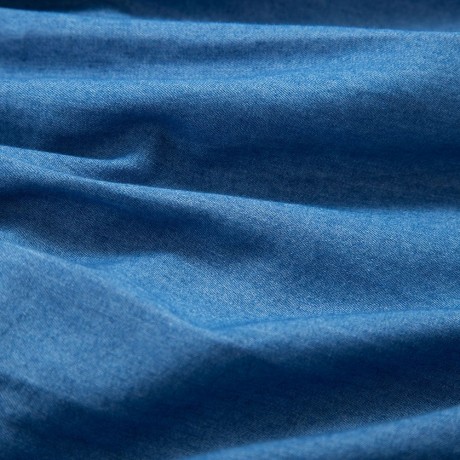 OFF THE SHOULDER SHORT SLEEVE FLOUNCED BLOUSE  (DENIM BLUE, SIZE S/M/L)