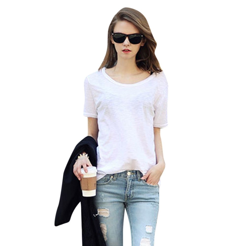 WOMEN'S SHORT SLEEVE WHITE T-SHIRT