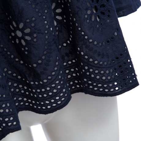 CASUAL OFF THE SHOULDER HOLLOW OUT LOOSE T-SHIRT (PURPLISH BLUE, SIZE S/M/L/XL)