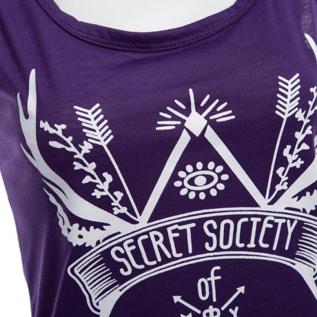 ACTIVE SCOOP NECK SLEEVELESS PRINT SLIM TANK TOP (VIOLET, SIZE S/M/L/XL)