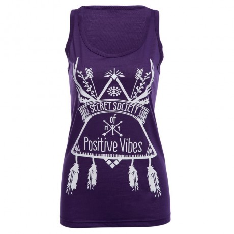 ACTIVE SCOOP NECK SLEEVELESS PRINT SLIM TANK TOP (VIOLET, SIZE S/M/L/XL)