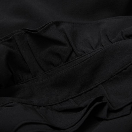 OL STYLE LONG SLEEVE FLOUNCED CHIFFON BLOUSE (BLACK, SIZE S/M/L/XL/2XL)