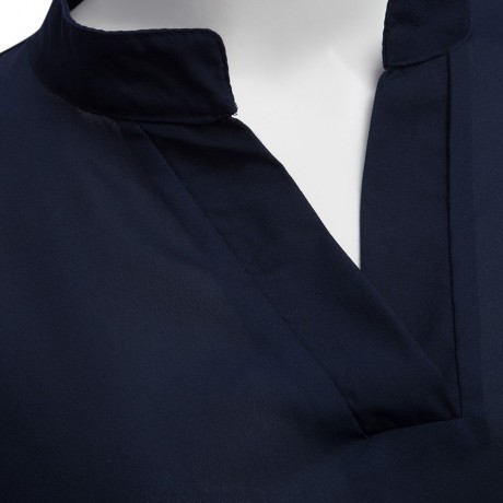 V-NECK ADJUSTABLE SLEEVE BLOUSE (CADETBLUE, SIZE S/M/L)