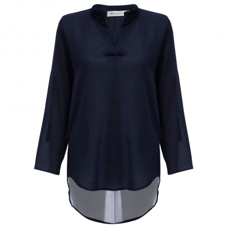 V-NECK ADJUSTABLE SLEEVE BLOUSE (CADETBLUE, SIZE S/M/L)