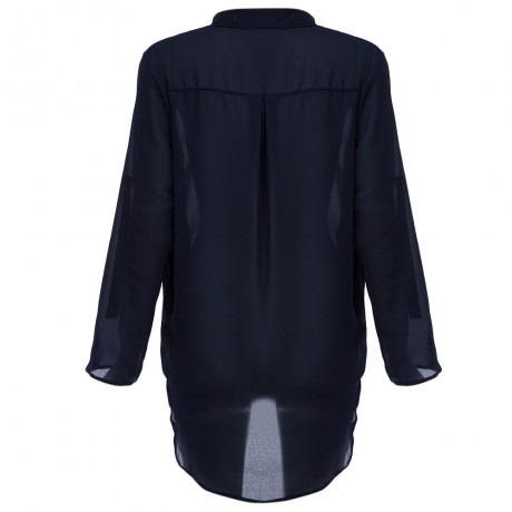 V-NECK ADJUSTABLE SLEEVE BLOUSE (CADETBLUE, SIZE S/M/L)