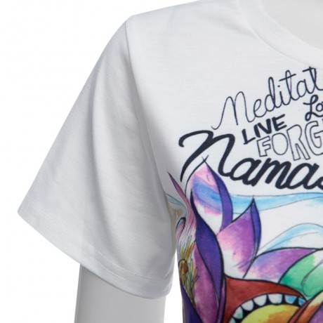 WOMEN'S SHORT SLEEVE PRINT T-SHIRT (WHITE, SIZE S/M/XL/2XL)