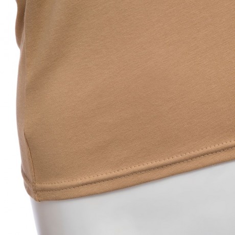 WOMEN'S OFF THE SHOULDER CHEST KNOT SLIM T-SHIRT (DARK KHAKI, SIZE M/L)