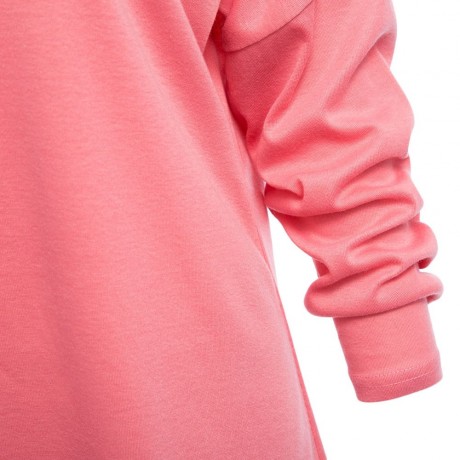 WOMEN'S COWL NECK BACK SLIT KNIT T-SHIRT (LIGHT PINK, SIZE S/M/L/XL)