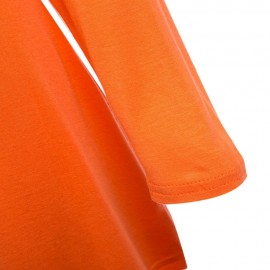 TRENDY SWEETHEART COLLAR IRREGULAR T-SHIRT (ORANGE, SIZE S/M/L/XL)