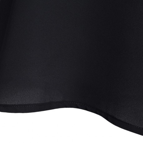 V-NECK FLARE SLEEVE SLIM CHIFFON T-SHIRT (BLACK, SIZE S/M/L/XL)