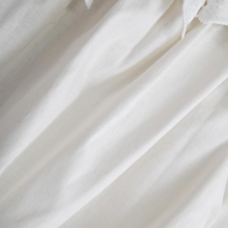OFF THE SHOULDER LANTERN SLEEVE LACEWORK RUFFLE SHIRT (WHITE, SIZE S/M/L/XL)