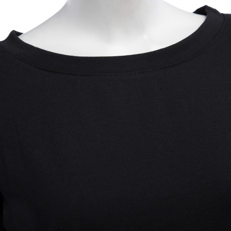 LONG SLEEVE LACE STITCHED KNITED CROP TOP (BLACK, SIZE S/M/L/XL)