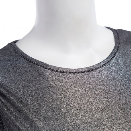 WOMEN'S LOOSE LUREX SOLID COLOR TANK TOP (SILVER GRAY, SIZE S/M/L/XL)