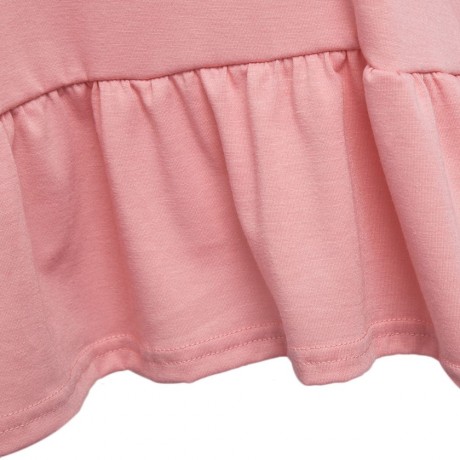 ROUND COLLAR FLOUNCED PURE COLOR BACKLESS BLOUSE (PINK, SIZE S/M/L/XL)