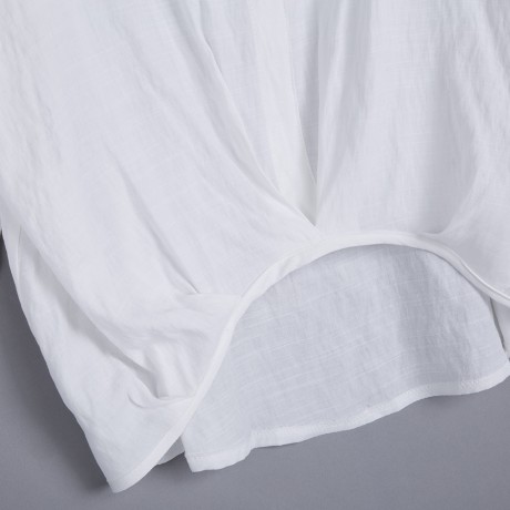 WOMEN'S V-NECK LONG SLEEVE LOOSE BLOUSE (WHITE, SIZE S/M/L/XL)