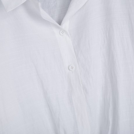 WOMEN'S V-NECK LONG SLEEVE LOOSE BLOUSE (WHITE, SIZE S/M/L/XL)