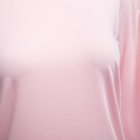 OFF THE SHOULDER LONG SLEEVE PURE COLOR SHEATHY BOTTOM TOPS (SHALLOW PINK, SIZE M/L/XL)