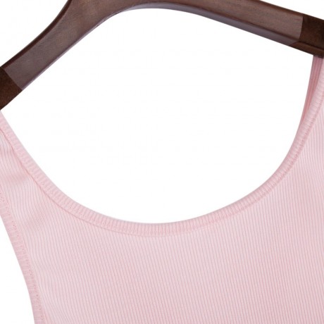 SEXY SCOOP COLLAR BACKLESS RIB KNIT CROP TOP (PINK, SIZE S/M/L/XL)