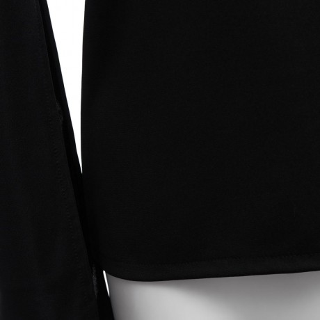 WOMEN'S ASYMMETRICAL LONG SLEEVE BLOUSE (BLACK, SIZE S/M/L/XL)