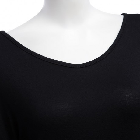 WOMEN'S ROUND NECK SEXY BACKLESS LONG SLEEVE BOTTOM BLOUSE (BLACK, SIZE S/M/L/XL)