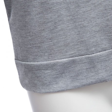 WOMEN'S ROUND NECK SEXY BACKLESS LONG SLEEVE BOTTOM BLOUSE (LIGHT GRAY, SIZE S/M/L/XL)