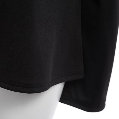 WOMEN'S CUT OUT SLEEVE LACE SPLICED BLOUSE (BLACK, SIZE L/XL)