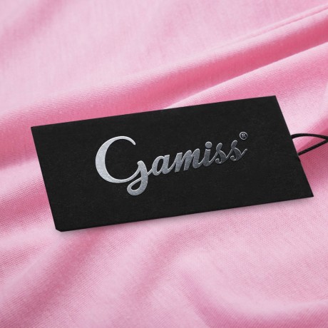 TRENDY ROUND COLLAR THREE QUARTER SLEEVE COLOR BLOCK SPLICED WOMEN BLOUSE (LIGHT PINK, SIZ