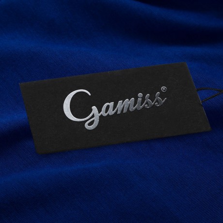 TRENDY ROUND COLLAR THREE QUARTER SLEEVE COLOR BLOCK SPLICED WOMEN BLOUSE (DEEP BLUE, SIZE