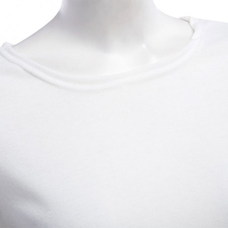 TRENDY ROUND NECK LONG SLEEVE ZIPPER DESIGN PURE COLOR SHEATHY BOTTOM WOMEN BLOUSE (WHITE,