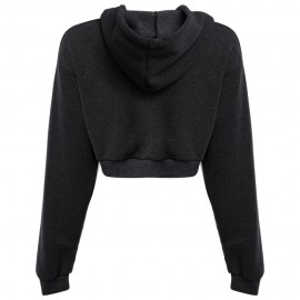 CASUAL SHORT HOODED PURE COLOR HOODIE (BLACK, SIZE S/M/L/XL)