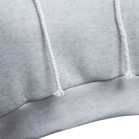 CASUAL SHORT HOODED PURE COLOR HOODIE (LIGHT GRAY, SIZE S/M/L/XL)