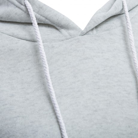 CASUAL SHORT HOODED PURE COLOR HOODIE (LIGHT GRAY, SIZE S/M/L/XL)