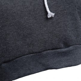 CASUAL SHORT HOODED PURE COLOR HOODIE (GRAY, SIZE S/M/L/XL)