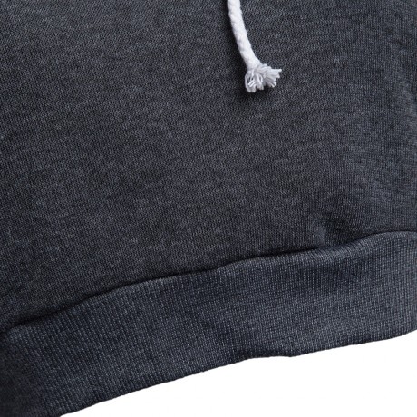 CASUAL SHORT HOODED PURE COLOR HOODIE (GRAY, SIZE S/M/L/XL)